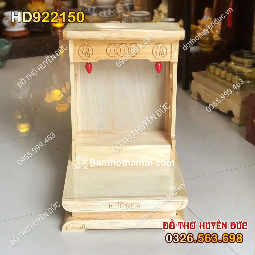 Bàn thờ Thần Tài Đương Đại Gỗ Thông Mỹ Vàng HD922150