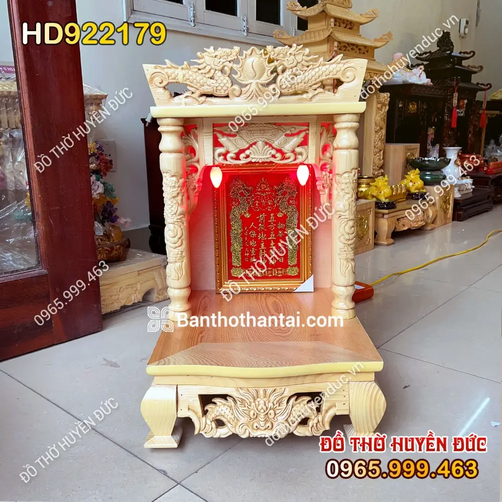 Bàn Thờ Thần Tài Mái Trương Màu Vàng HD922179