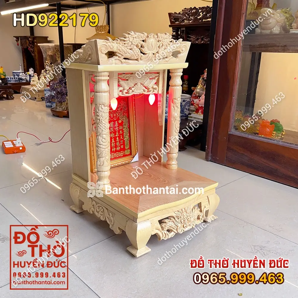 Bàn Thờ Thần Tài Mái Trương Màu Vàng HD922179