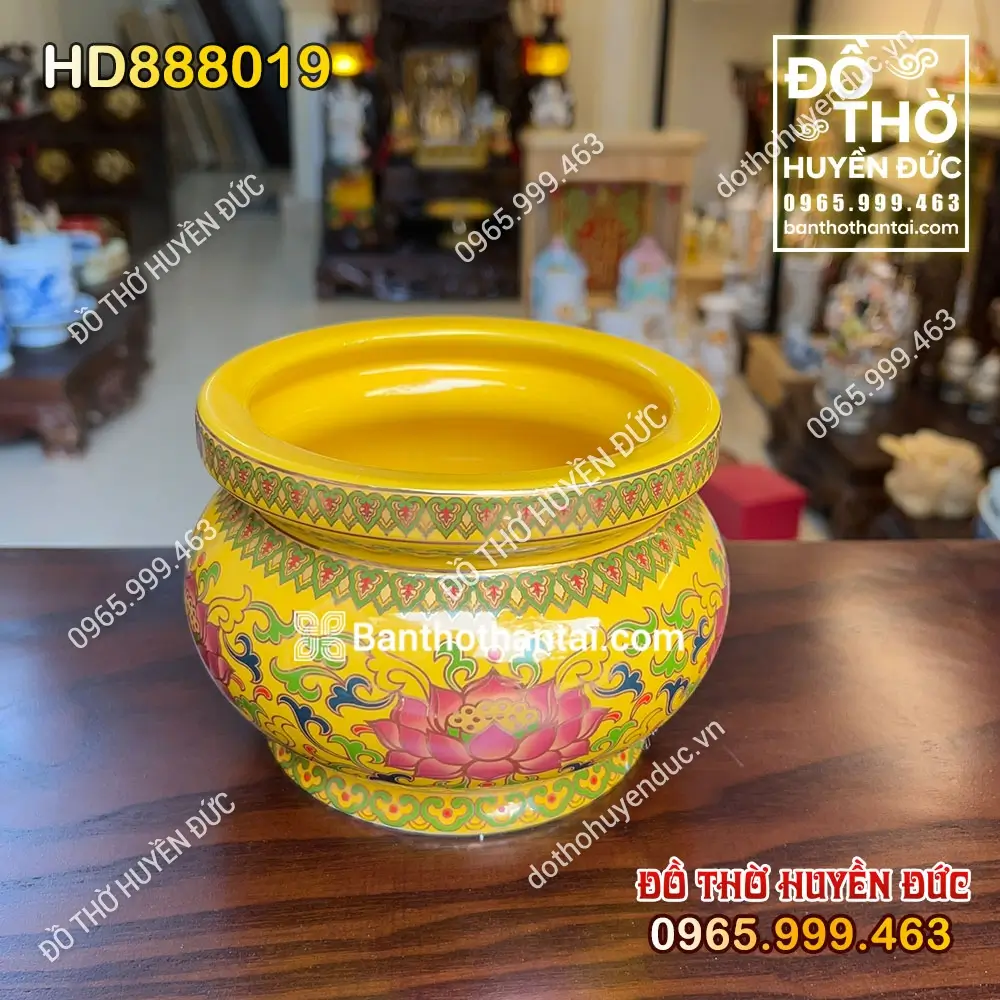 Bát Hương Gấm Vàng Hình Lựu HD888019