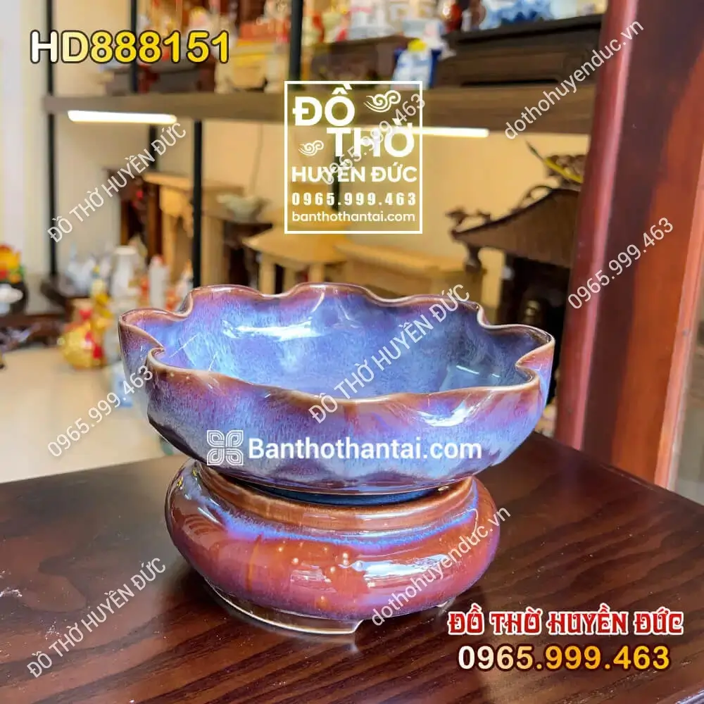 Bát Thả Hoa Men Hỏa Biến Màu San Hô Tím HD888151