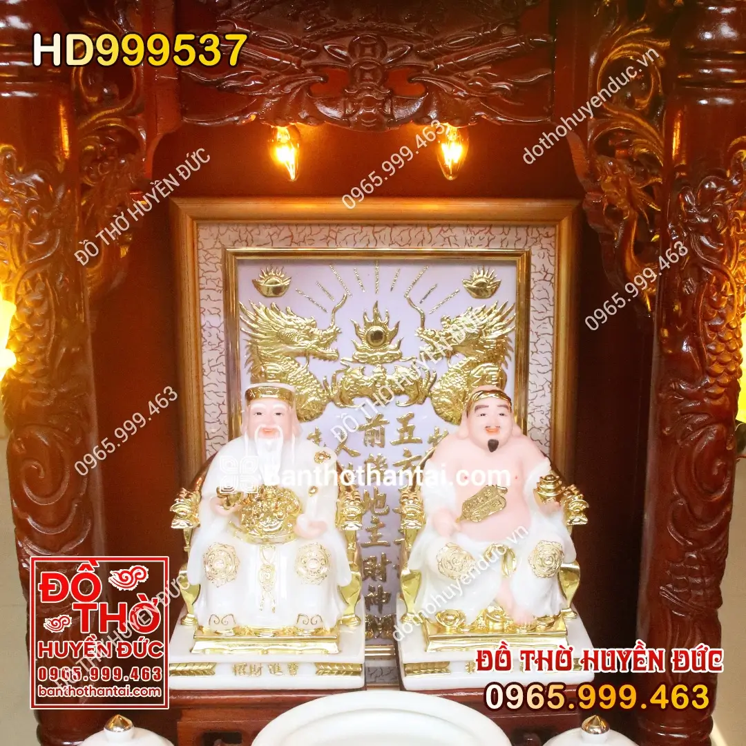 Bộ Bàn Thờ Thần Tài Mái Trương Đồ Thờ Sứ Vân Đá Vàng HD999537