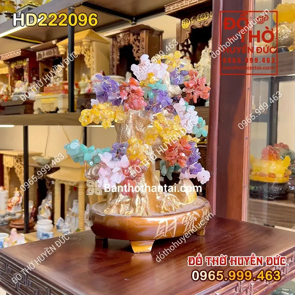 Cây Đá Thạch Anh Ngũ Sắc Tài Lộc HD222096