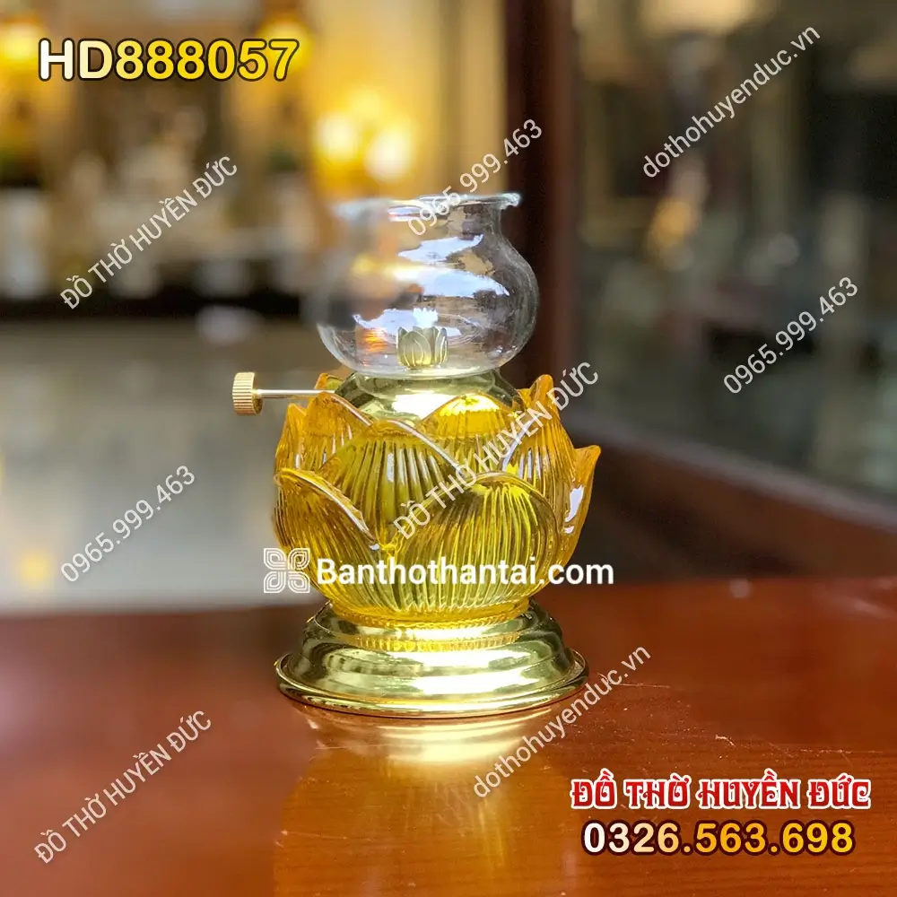 Đèn dầu lưu ly hoa sen HD888057