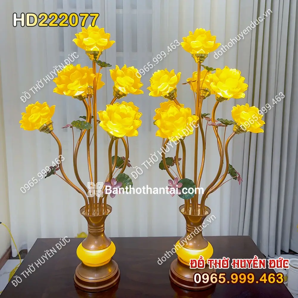 Đèn Thờ Lưu Ly Hoa Sen 7 Bông HD222077