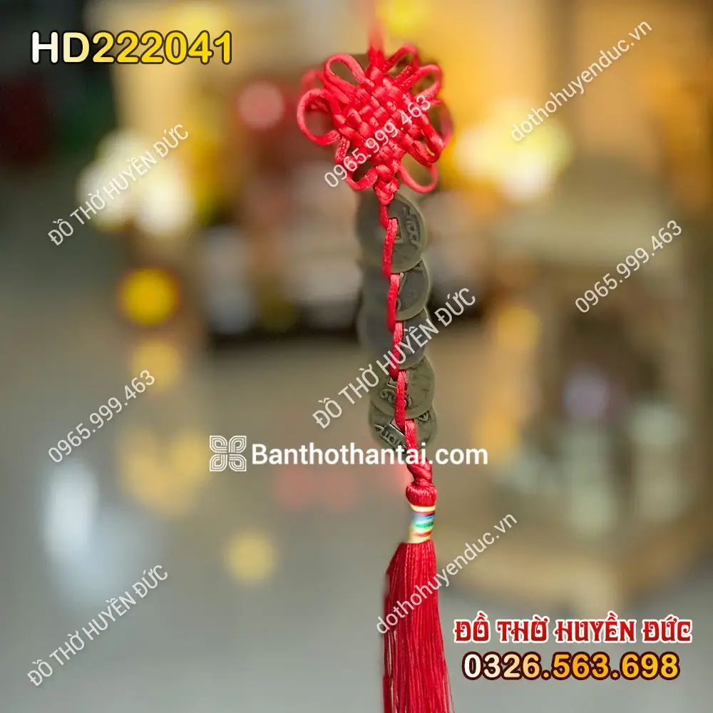 Đồng Xu Ngũ Đế Tết Dây Đỏ HD222041