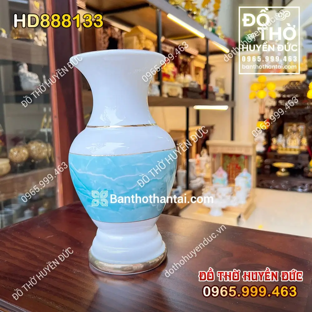 Lọ Hoa Thờ Sứ Vân Đá Xanh HD888133