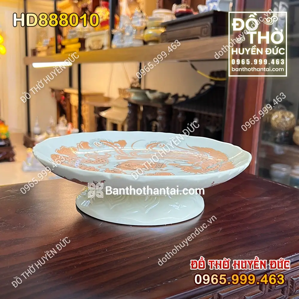 Mâm Bồng Ngà Vàng Bát Tràng HD888010