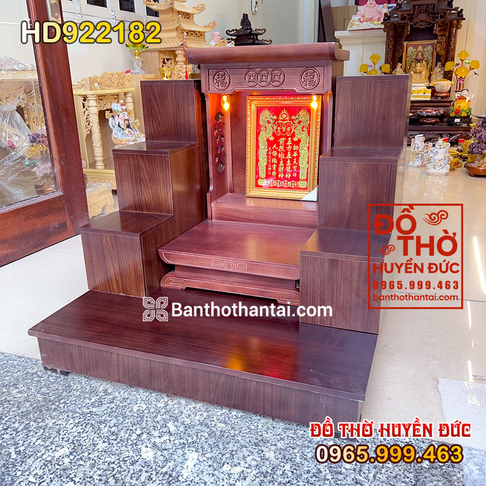 Bàn Thờ Thần Tài Đương Đại Màu Nâu Kèm Bục Kệ HD922182