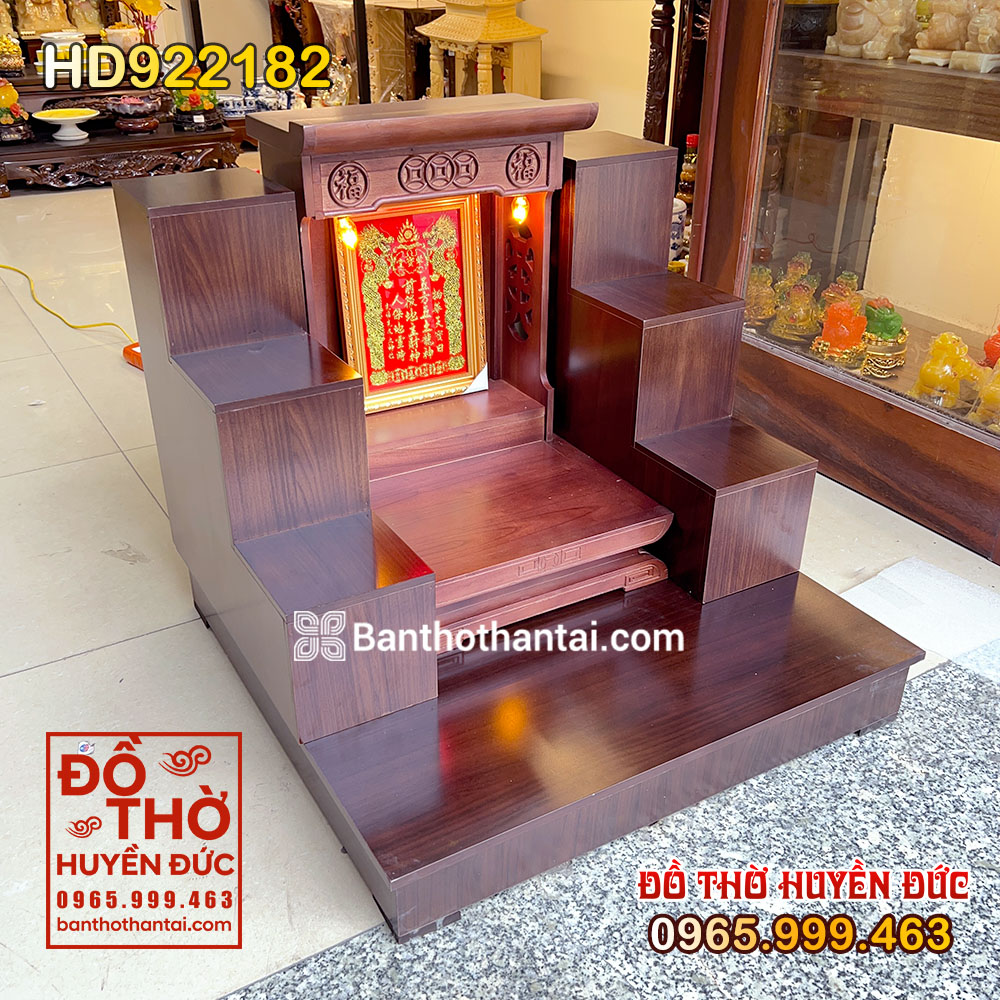 Bàn Thờ Thần Tài Đương Đại Màu Nâu Kèm Bục Kệ HD922182