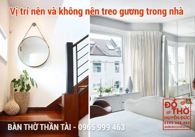 Vị trí nên và không nên treo gương trong nhà