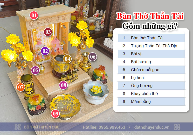 Bàn Thờ Thần Tài Gồm những gì? Cách bày trí